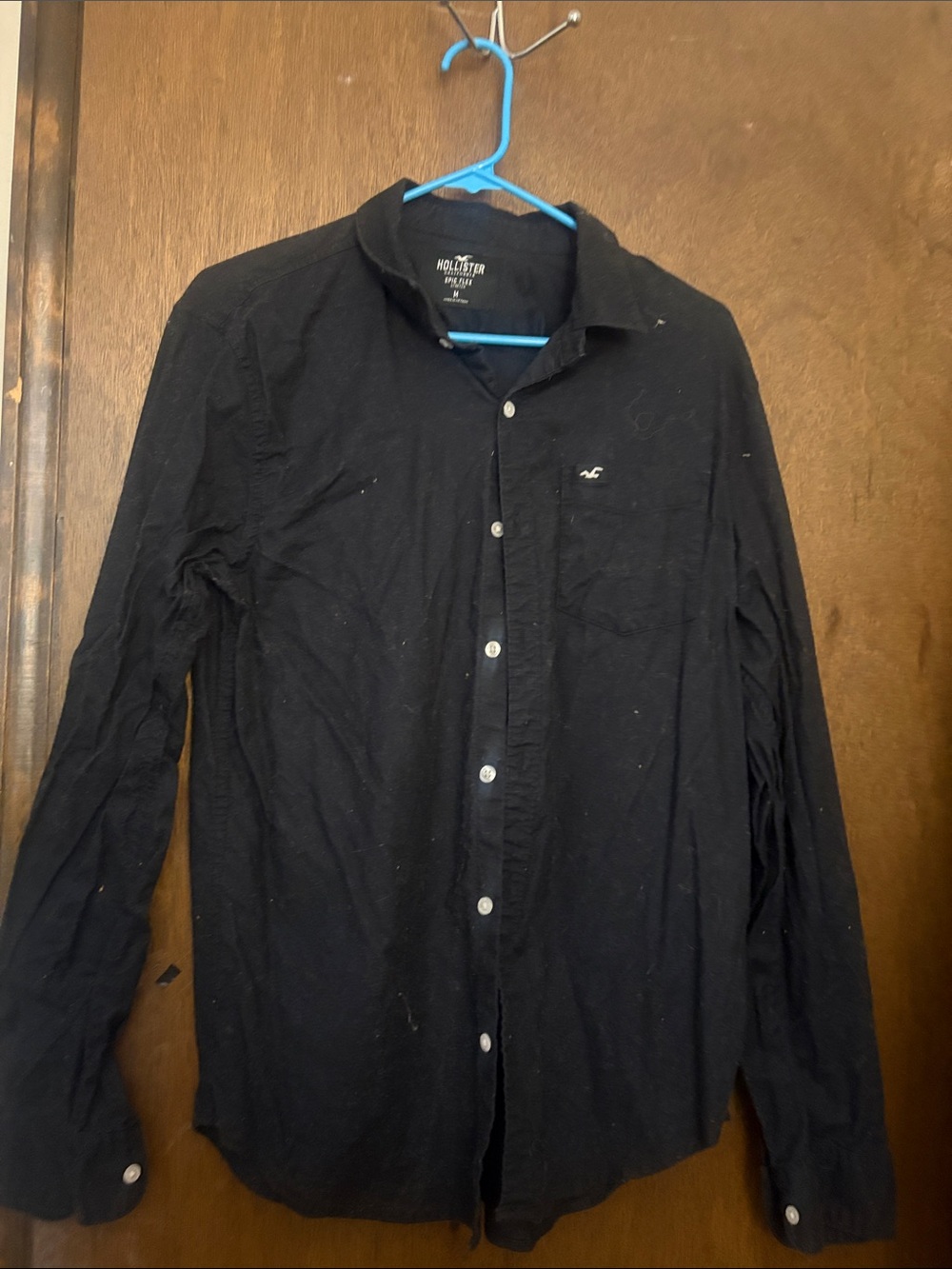 Hollister Men's Black Long-Sleeve Button-Down Shirt